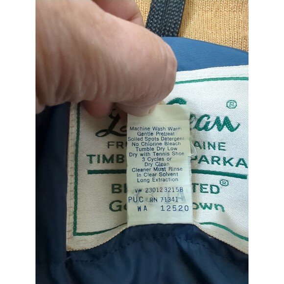 Vintage L.L. Bean Sz XL Goose Down Timberline Parka Teal Barn Jacket Corduroy - Picture 13 of 16